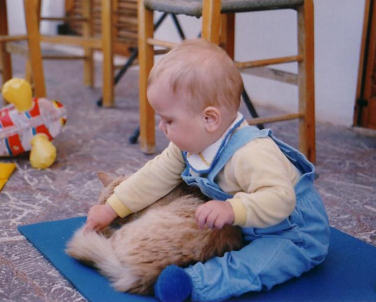 R. mit Kretakatze (Makrijalos Mai 1988)